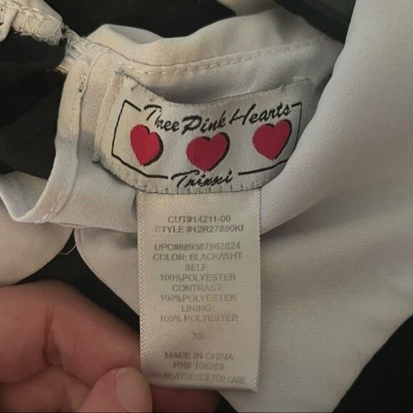 Trixxi Black & White Collared Sleeveless Blouse Size XS - Picture 5 of 5